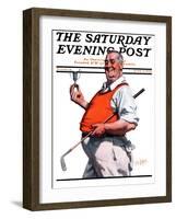 "Golf Trophy," Saturday Evening Post Cover, June 6, 1925-George Brehm-Framed Premium Giclee Print