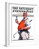 "Golf Trophy," Saturday Evening Post Cover, June 6, 1925-George Brehm-Framed Premium Giclee Print