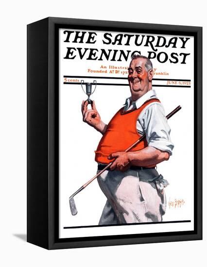 "Golf Trophy," Saturday Evening Post Cover, June 6, 1925-George Brehm-Framed Stretched Canvas