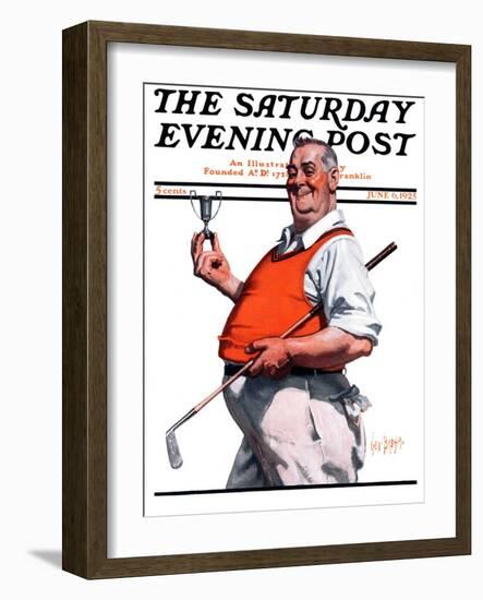 "Golf Trophy," Saturday Evening Post Cover, June 6, 1925-George Brehm-Framed Giclee Print