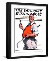 "Golf Trophy," Saturday Evening Post Cover, June 6, 1925-George Brehm-Framed Giclee Print