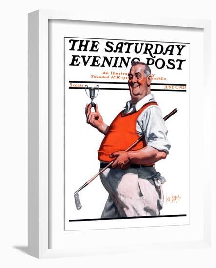 "Golf Trophy," Saturday Evening Post Cover, June 6, 1925-George Brehm-Framed Giclee Print