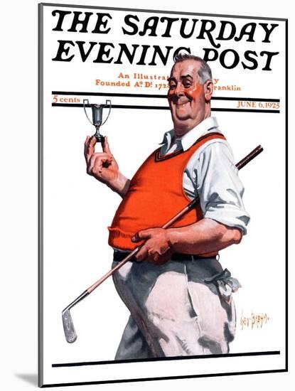 "Golf Trophy," Saturday Evening Post Cover, June 6, 1925-George Brehm-Mounted Giclee Print