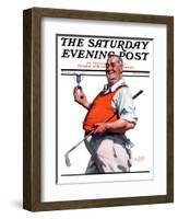 "Golf Trophy," Saturday Evening Post Cover, June 6, 1925-George Brehm-Framed Giclee Print