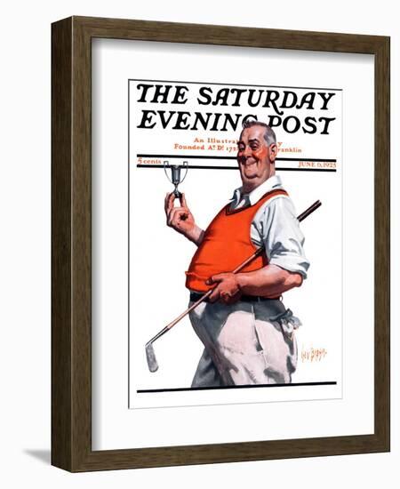 "Golf Trophy," Saturday Evening Post Cover, June 6, 1925-George Brehm-Framed Giclee Print