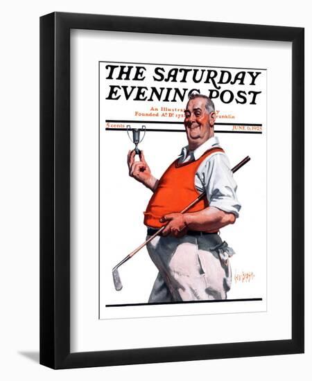 "Golf Trophy," Saturday Evening Post Cover, June 6, 1925-George Brehm-Framed Giclee Print