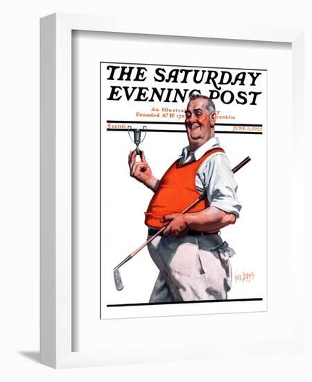 "Golf Trophy," Saturday Evening Post Cover, June 6, 1925-George Brehm-Framed Giclee Print