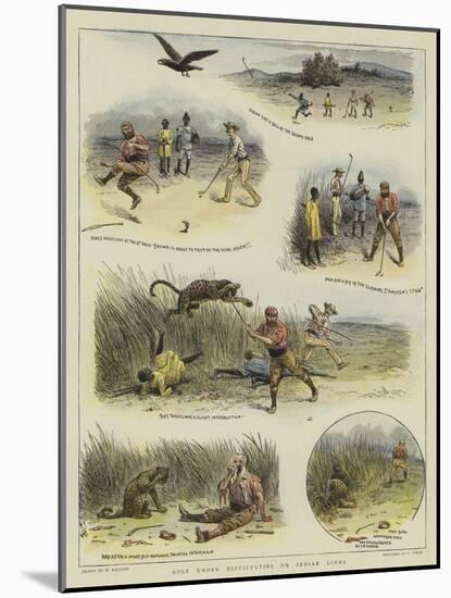 Golf under Difficulties on Indian Links-William Ralston-Mounted Giclee Print