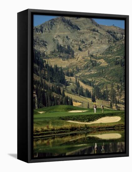 Golfcourse at the Foot of the Hill-null-Framed Stretched Canvas