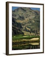 Golfcourse at the Foot of the Hill-null-Framed Premium Photographic Print