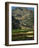 Golfcourse at the Foot of the Hill-null-Framed Photographic Print