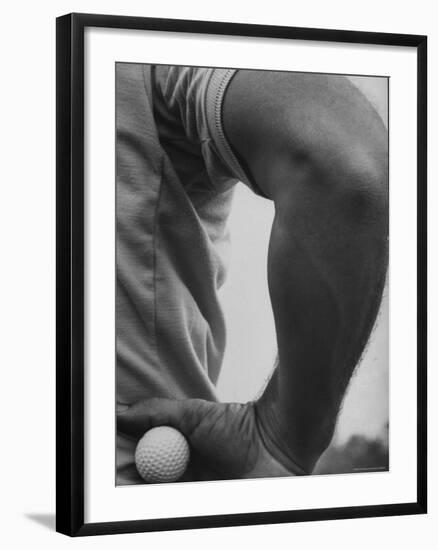 Golfer Arnold Palmer, Holding Golf Ball in Hand-John Dominis-Framed Premium Photographic Print