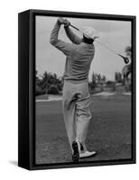 Golfer Ben Hogan, Demonstrating His Golf Drive-J^ R^ Eyerman-Framed Stretched Canvas