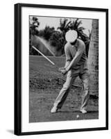 Golfer Ben Hogan, Demonstrating His Golf Drive-J^ R^ Eyerman-Framed Premium Photographic Print