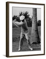 Golfer Ben Hogan, Demonstrating His Golf Drive-J^ R^ Eyerman-Framed Premium Photographic Print