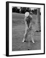 Golfer Ben Hogan, Demonstrating His Golf Drive-J^ R^ Eyerman-Framed Premium Photographic Print