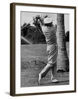 Golfer Ben Hogan, Demonstrating His Golf Drive-J^ R^ Eyerman-Framed Premium Photographic Print