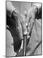 Golfer Ben Hogan Demonstrating Reverse Overlapping Putting Grip-null-Mounted Photographic Print
