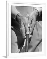 Golfer Ben Hogan Demonstrating Reverse Overlapping Putting Grip-null-Framed Photographic Print