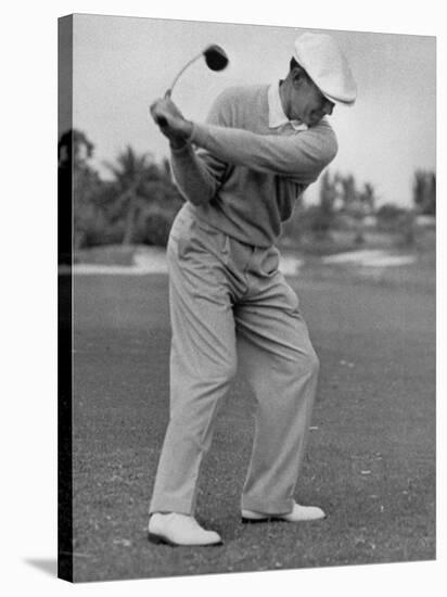 Golfer Ben Hogan, Dropping His Club at Top of Backswing-J^ R^ Eyerman-Stretched Canvas