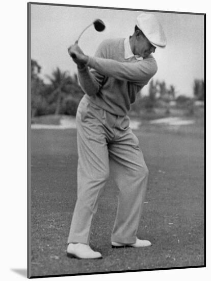 Golfer Ben Hogan, Dropping His Club at Top of Backswing-J^ R^ Eyerman-Mounted Premium Photographic Print