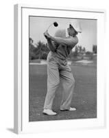 Golfer Ben Hogan, Dropping His Club at Top of Backswing-J^ R^ Eyerman-Framed Premium Photographic Print