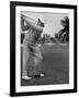 Golfer Ben Hogan, Keeping His Shoulders Level at Top of Swing-J^ R^ Eyerman-Framed Premium Photographic Print