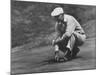 Golfer Ben Hogan Lining Up His Putt-Joe Scherschel-Mounted Premium Photographic Print