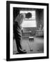 Golfer Ben Hogan Practicing Putting in His town house with Wife Valerie Watching from Armchair-Loomis Dean-Framed Premium Photographic Print