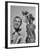 Golfer Ben Hogan with Golf Bag-Martha Holmes-Framed Premium Photographic Print