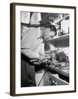 Golfer Ben Hogan Working on Golf Club in Workshop-Martha Holmes-Framed Premium Photographic Print