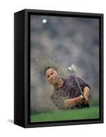 Golfer Blasting a Shot Out of a Sand Trap, San Diego, California, USA-Chris Trotman-Framed Stretched Canvas