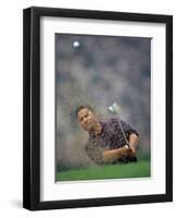 Golfer Blasting a Shot Out of a Sand Trap, San Diego, California, USA-Chris Trotman-Framed Photographic Print