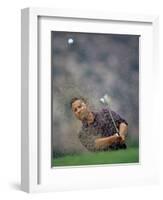 Golfer Blasting a Shot Out of a Sand Trap, San Diego, California, USA-Chris Trotman-Framed Photographic Print