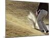 Golfer Blasting Out of Sand Trap-null-Mounted Photographic Print