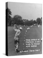 Golfer Byron Nelson Making His Second Shot on 15th Hole-null-Stretched Canvas