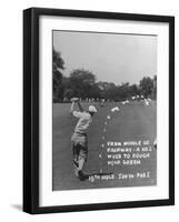 Golfer Byron Nelson Making His Second Shot on 15th Hole-null-Framed Photographic Print