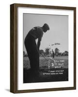 Golfer Byron Nelson Pitching His Shot onto the Green on 16th Hole, Going Three Feet Past the Hole-null-Framed Photographic Print