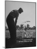 Golfer Byron Nelson Pitching His Shot onto the Green on 16th Hole, Going Three Feet Past the Hole-null-Mounted Photographic Print