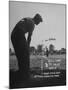 Golfer Byron Nelson Pitching His Shot onto the Green on 16th Hole, Going Three Feet Past the Hole-null-Mounted Photographic Print