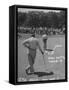 Golfer Byron Nelson Putting on the 15th Green-null-Framed Stretched Canvas