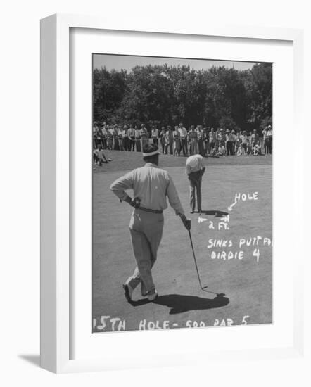 Golfer Byron Nelson Putting on the 15th Green-null-Framed Photographic Print