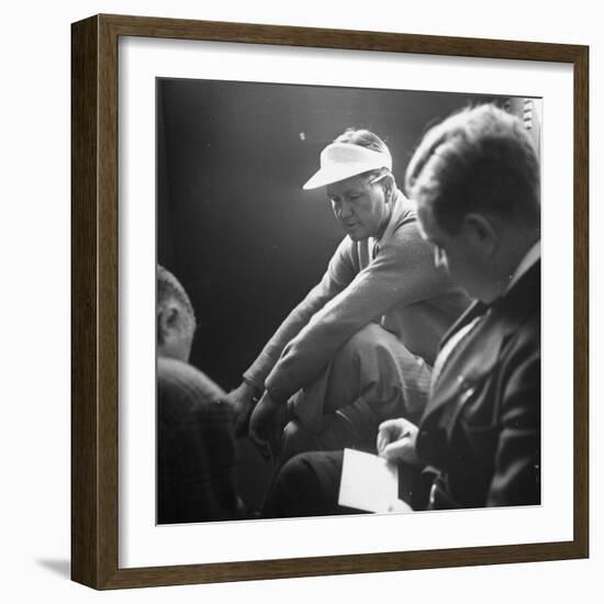 Golfer Byron Nelson Talking to Sportswriters in the Locker Room-Gabriel Benzur-Framed Premium Photographic Print