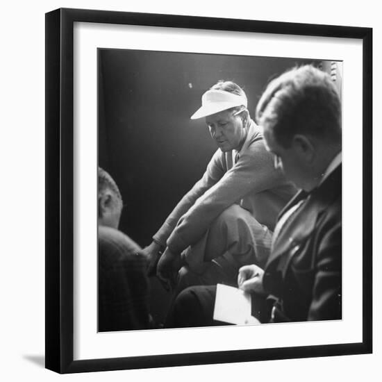 Golfer Byron Nelson Talking to Sportswriters in the Locker Room-Gabriel Benzur-Framed Premium Photographic Print