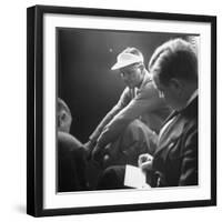 Golfer Byron Nelson Talking to Sportswriters in the Locker Room-Gabriel Benzur-Framed Premium Photographic Print