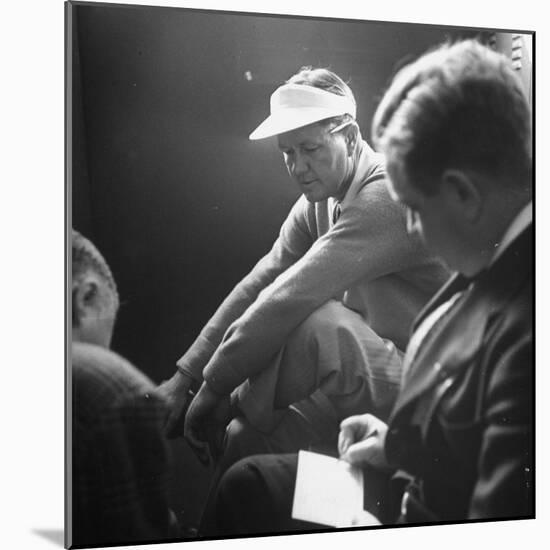 Golfer Byron Nelson Talking to Sportswriters in the Locker Room-Gabriel Benzur-Mounted Premium Photographic Print