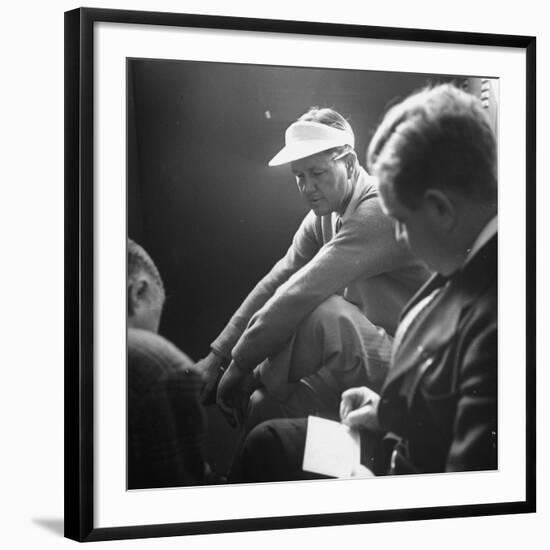 Golfer Byron Nelson Talking to Sportswriters in the Locker Room-Gabriel Benzur-Framed Premium Photographic Print