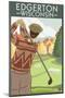 Golfer - Edgerton, Wisconsin-Lantern Press-Mounted Art Print