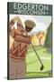 Golfer - Edgerton, Wisconsin-Lantern Press-Stretched Canvas