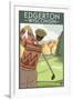 Golfer - Edgerton, Wisconsin-Lantern Press-Framed Art Print